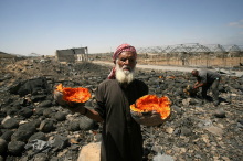 Smashing pumpkins: destroyed farm in south Gaza (Photo: Mohammed Al Baba/Oxfam)